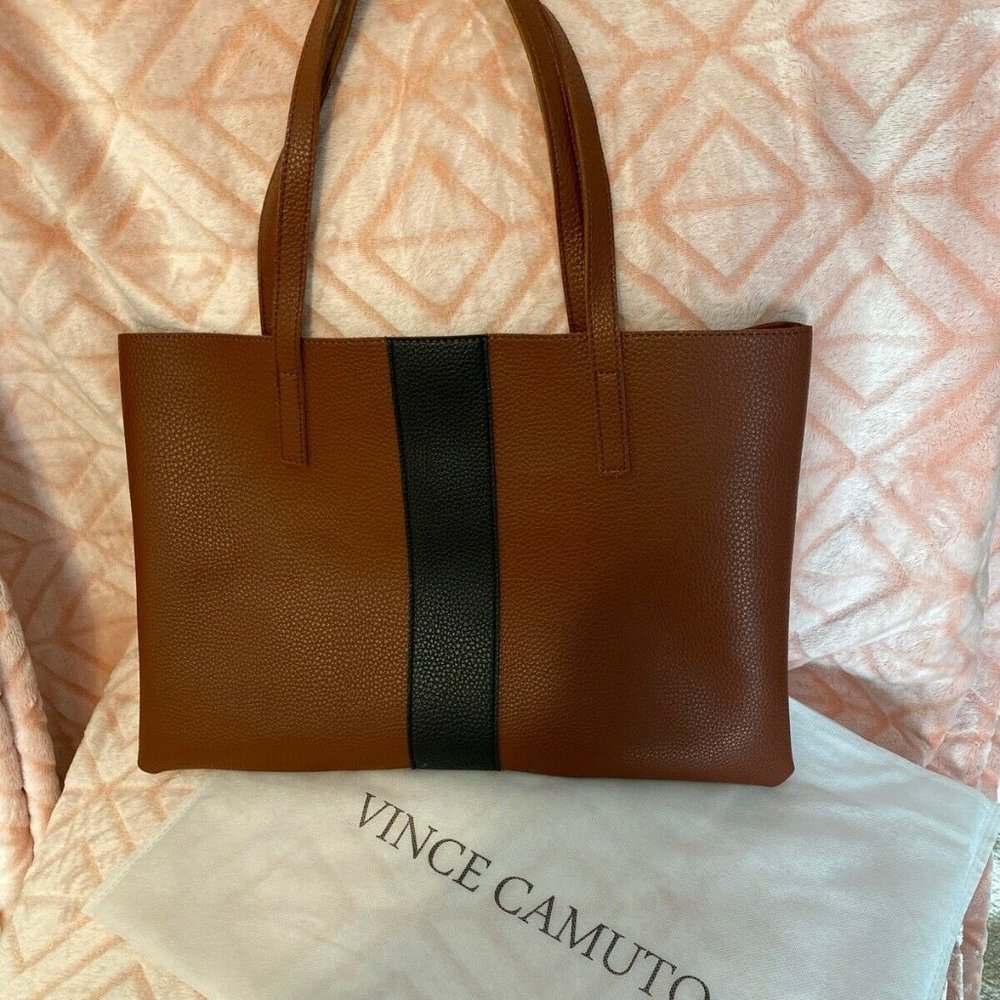 NWOT Vince Camuto Lucky Tote in Brown & Black
